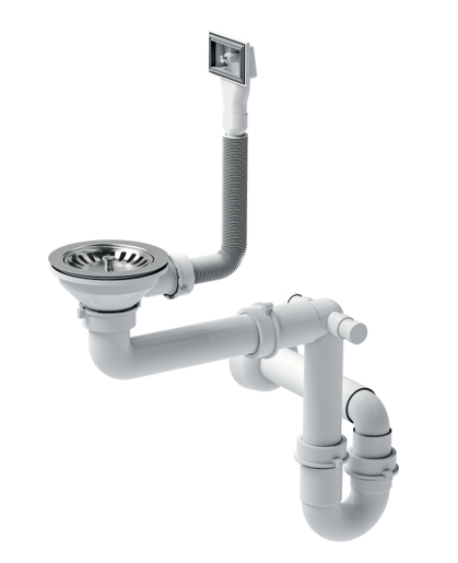 Quadron ručni odvod za čelične sudopere s 1 posudom, čelik