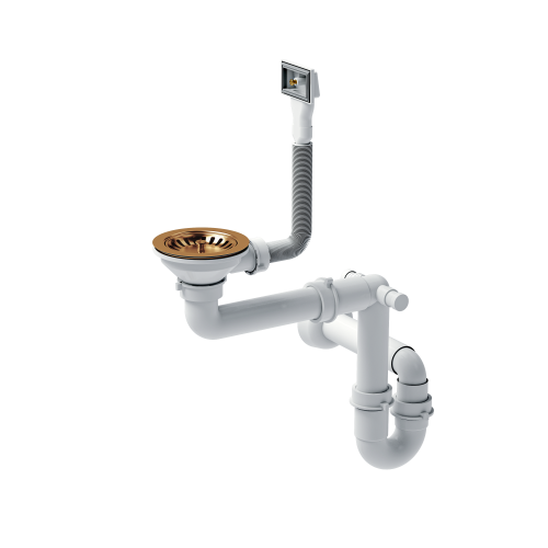 Quadron ručni odvod za čelične sudopere s 1 posudom, nano PVD bakar