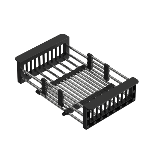 Quadron ocjedna košara BASKET, čelik s crnim ručkama,  305-440x225x92 mm