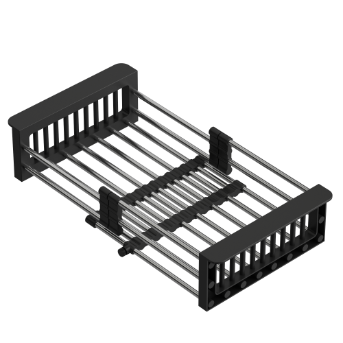 Quadron ocjedna košara BASKET, čelik s crnim ručkama,  305-440x225x92 mm