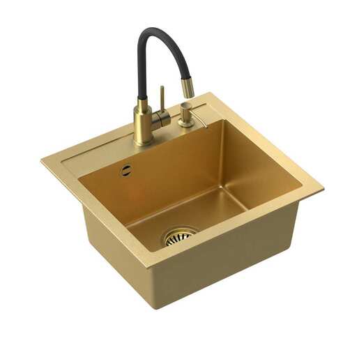 Quadron set ART JOHNNY 110 + nano PVD zlato/zlato + MAGGIE slavina + dozator