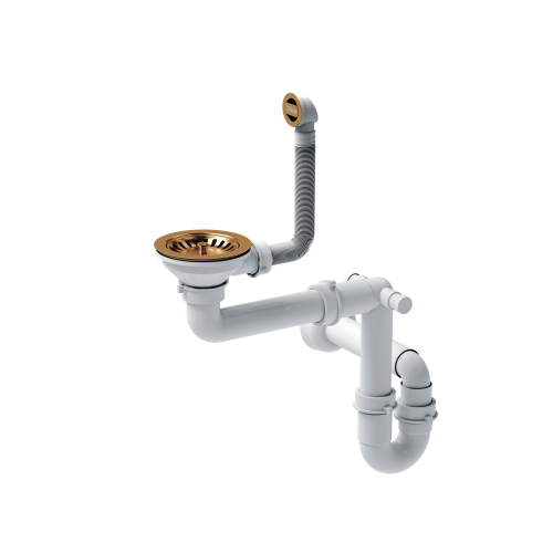 Quadron ručni odvod za granit sudopere s 1 posudom, nano PVD bakar