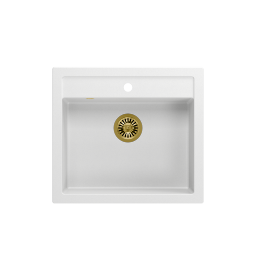 Quadron sudoper BILL 110 + nano PVD snježno bijela/zlato