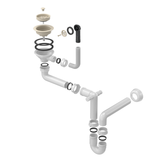 Quadron ručni odvod za granit sudopere s 1 posudom, riječni pijesak