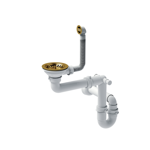 Quadron ručni odvod za granit sudopere s 1 posudom, nano PVD zlato