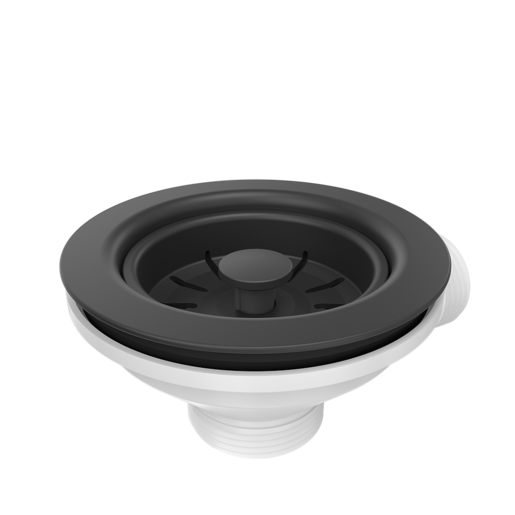 Quadron ručni odvod za granit sudopere s 1 posudom, čisto crna