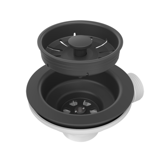 Quadron ručni odvod za granit sudopere s 1 posudom, čisto crna