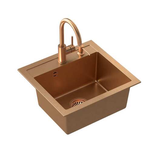 Quadron set ART JOHNNY 110 + nano PVD bakar/bakar + NAOMI slavina + dozator