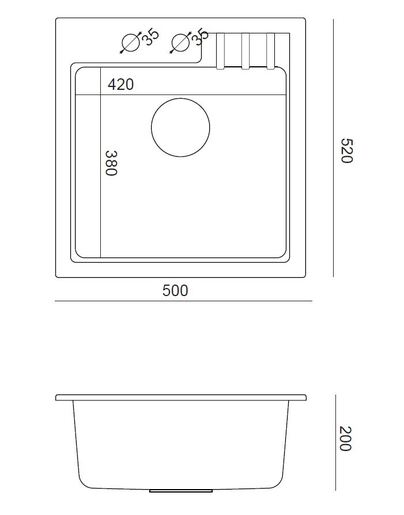 Quadron sudoper PETER 110, čisto crna/čisto crna