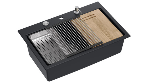 Quadron sudoper MARC WORKSTATION, čisto crna/čelik s daljinskim upravljanjem