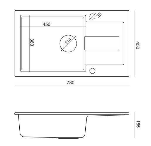 Quadron sudoper CHRISTIAN 136 XL, crna s uzorkom/čisto crna