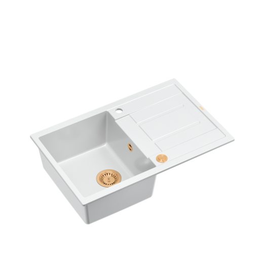 Quadron sudoper MORGAN 111 + nano PVD snježno bijela/bakar s daljinskim upravljanjem