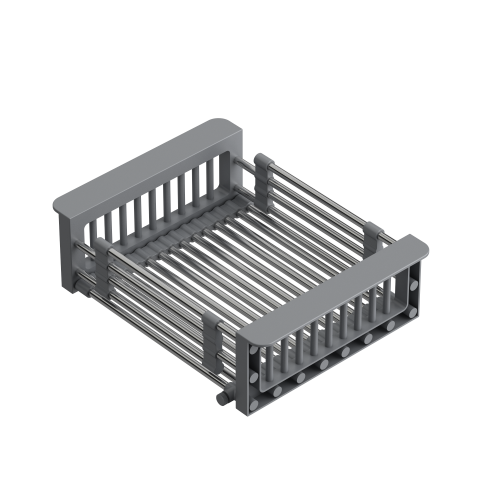 Quadron ocjedna košara BASKET, čelik sa sivim ručkama, 305-440x225x92 mm