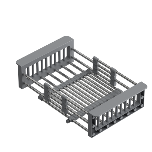 Quadron ocjedna košara BASKET, čelik sa sivim ručkama, 305-440x225x92 mm