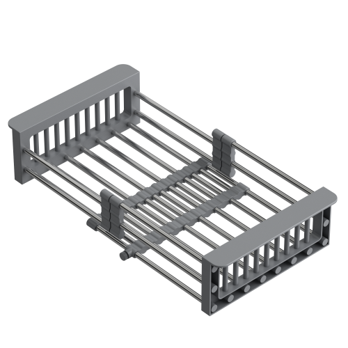 Quadron ocjedna košara BASKET, čelik sa sivim ručkama, 305-440x225x92 mm