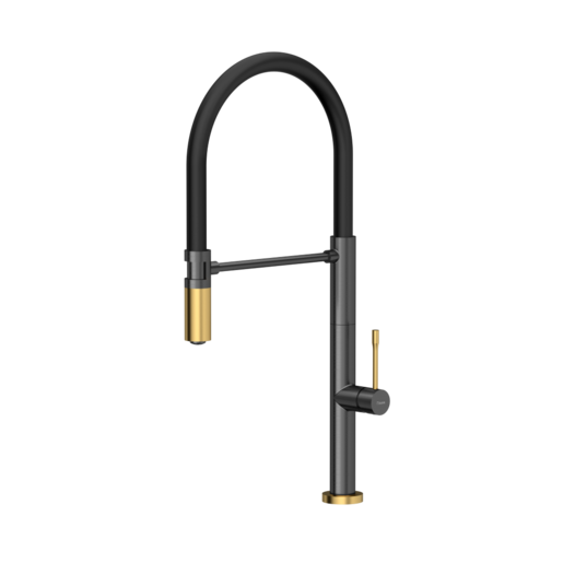 Quadron slavina MARGOT, grafit/nano PVD zlato/crna cijev