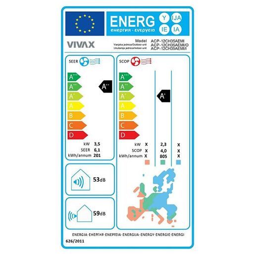 VIVAX COOL klima uređaj ACP-12CH35AEMI+ R32 + WIFI