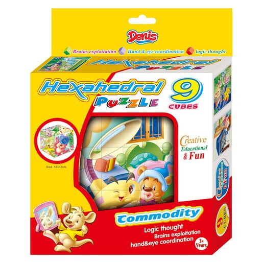 Slagalica od kocki Klokan i družina, 9 kom