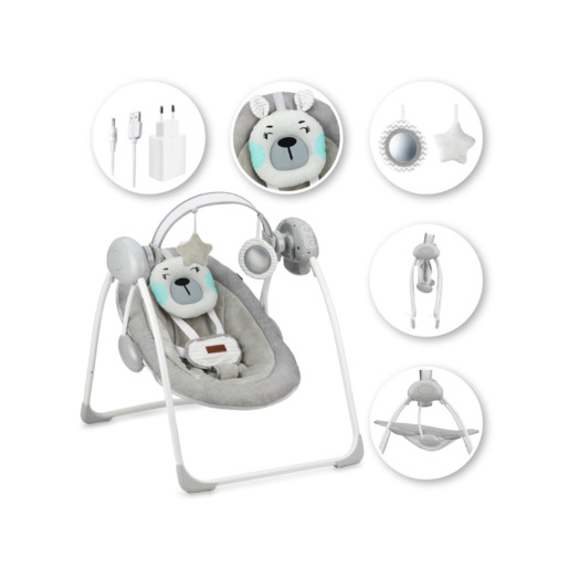 MoMi LISS ljuljačka, medo tirkizna