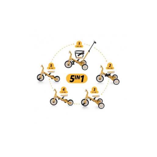 Petite&Mars tricikl Turbo 5 u 1, Intense Ochre