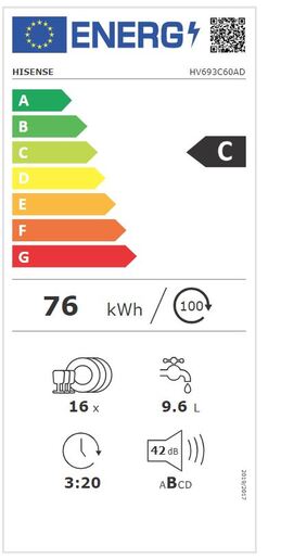 Hisense perilica posuđa HV693C60AD 