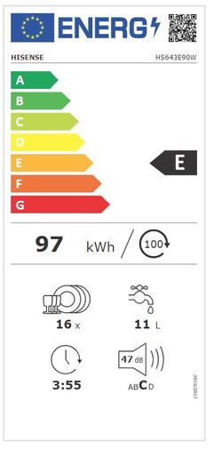 Hisense perilica posuđa HS643E90W 