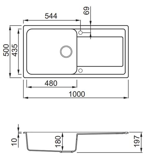 Elleci sudoper Life 480, Bianco Antico