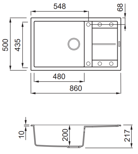 Elleci sudoper Unico 410 KT, Light Grey