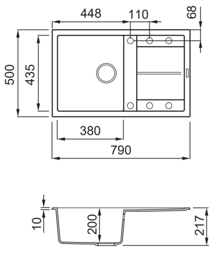 Elleci sudoper Unico 300 KT, Light Grey