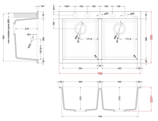 Elleci sudoper Quadra 350 KT, Champagne