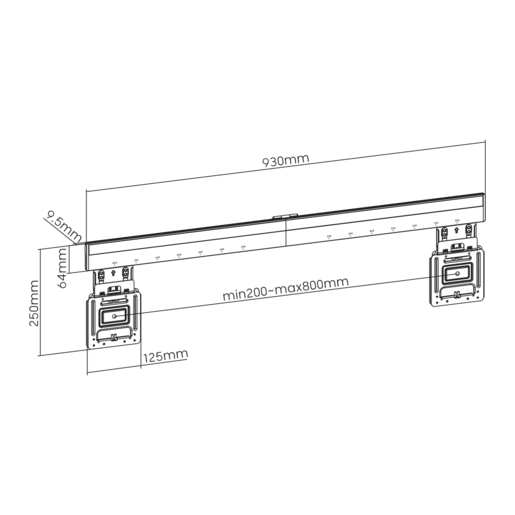 SBOX zidni nosač PLB-1948, 43-100", do 75 kg, 800x600