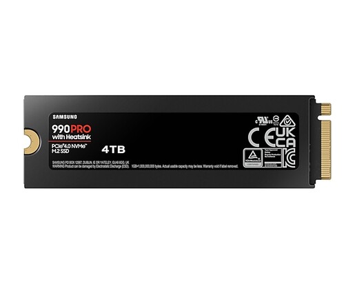 SSD 4TB Samsung 990 PRO with Heatsink M.2 NVMe (MZ-V9P4T0GW)