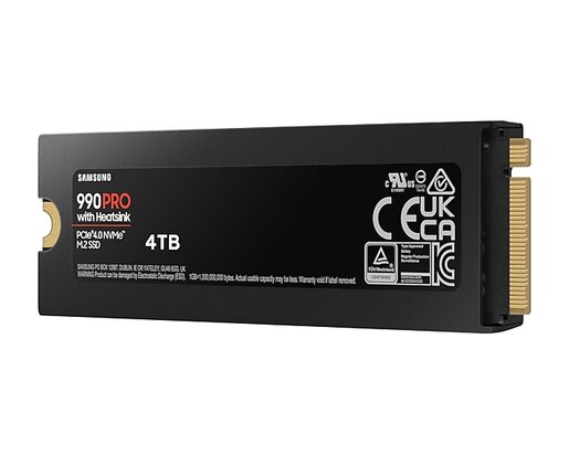 SSD 4TB Samsung 990 PRO with Heatsink M.2 NVMe (MZ-V9P4T0GW)