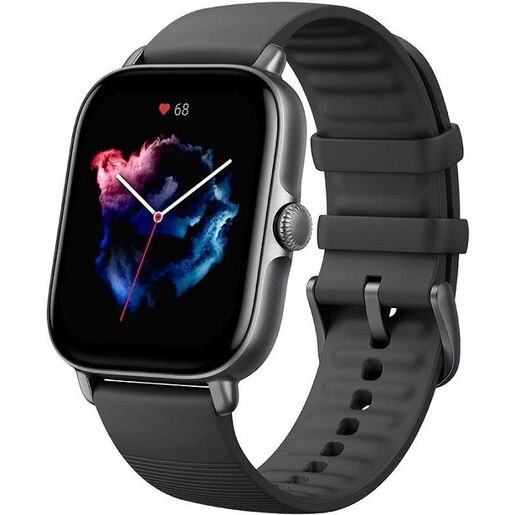 Amazfit GTS 3, 42mm, Graphite Black, silikonski remen, pametni sat