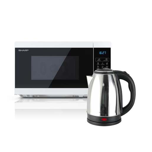 SHARP mikrovalna pećnica YC-MS02E-W + kuhalo za vodu TKK002S Titanium Roraima