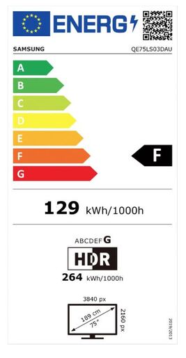 Samsung 75" QLED TV The Frame QE75LS03D, 4K UHD, Tizen Smart TV, Mat zaslon