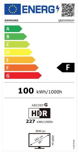 Samsung 65" OLED TV QE65S95D, 4K UHD, Tizen Smart TV, NQ4 AI Gen2 Processor