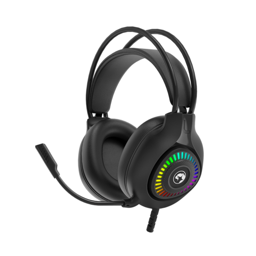 Marvo H8325 RGB, žičane gaming slušalice, crne