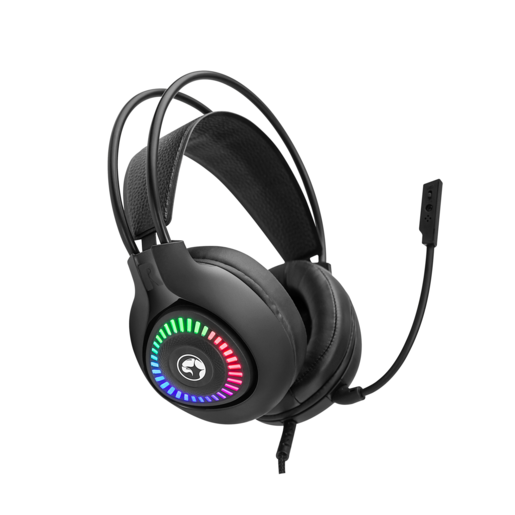 Marvo H8325 RGB, žičane gaming slušalice, crne