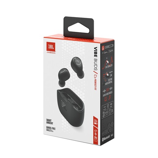 JBL Vibe Buds, In-Ear slušalice, Bluetooth, crne
