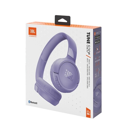 JBL Tune 520BT, naglavne slušalice , Bluetooth, ljubičaste
