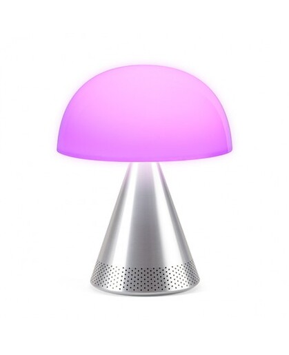 LEXON prijenosna LED svjetiljka i bluetooth zvučnik Mina L Audio, sjaj srebrn