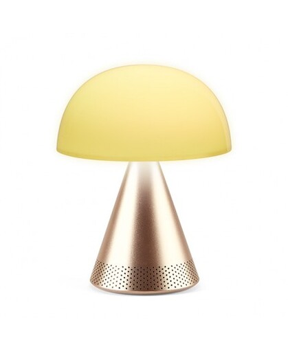 LEXON prijenosna LED svjetiljka i bluetooth zvučnik Mina L Audio, zlatna