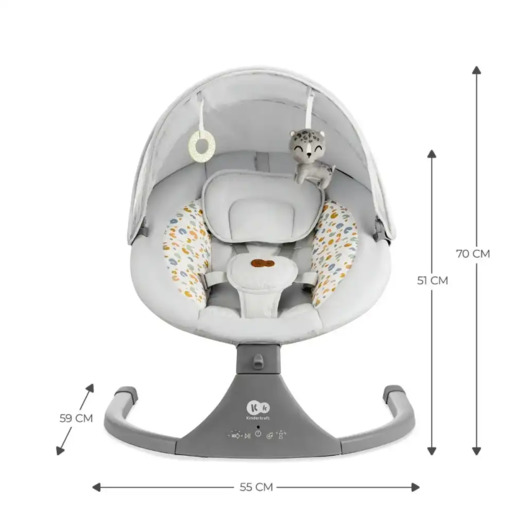 Kinderkraft električna njihaljka LUMI 2, Light Grey