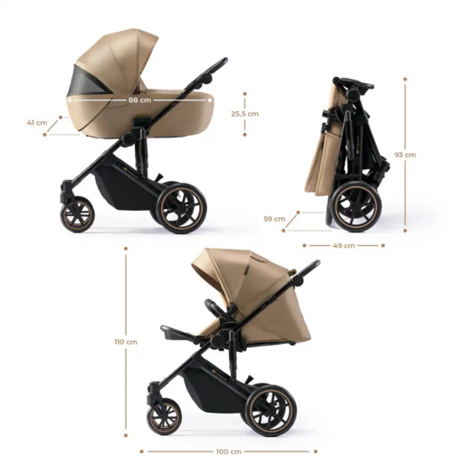 Kinderkraft dječja kolica Prime 2 2u1, Sandrose Beige