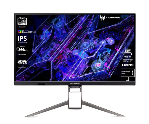Acer monitor Predator XB323QKNV, UM.JX3EE.V01, IPS, 4K, 144Hz, 1ms, 2xHDMI, DP, zvučnici