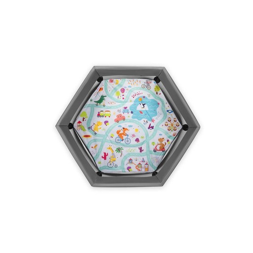 Lionelo dječja igraonica/vrtić Roel Hexagon 6-kutna, Grey Multicolor