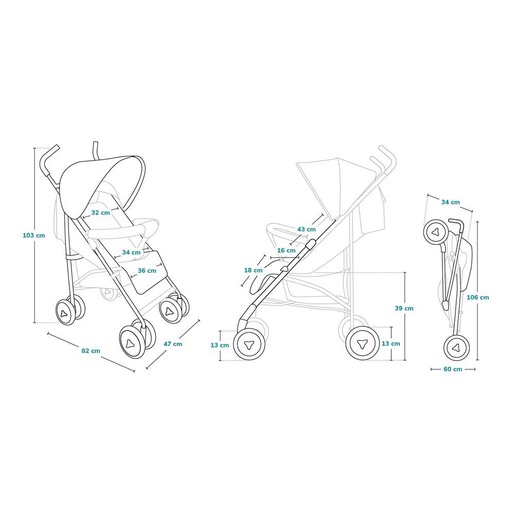 Lionelo kišobran kolica Elia, Graphite
