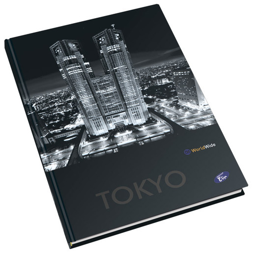 Bilježnica Cities by Night Elisa, A4 kvadratići, 96 lista, tvrdi uvez