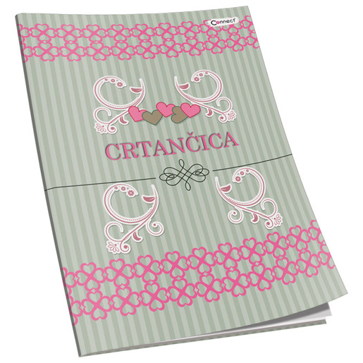 Crtančica Premium Connect Girl, B5 linije, 16 listova, meki uvez